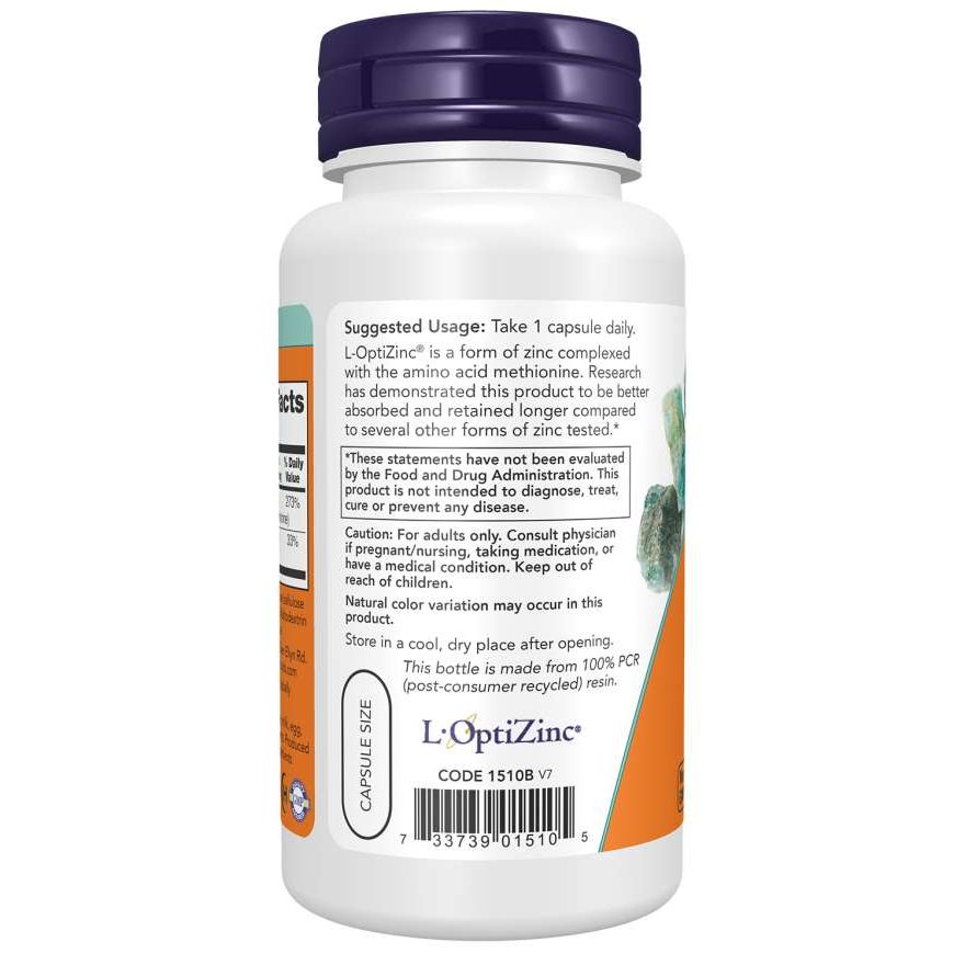 Now Foods L-OptiZinc 30 mg 100 Vcaps - 1510