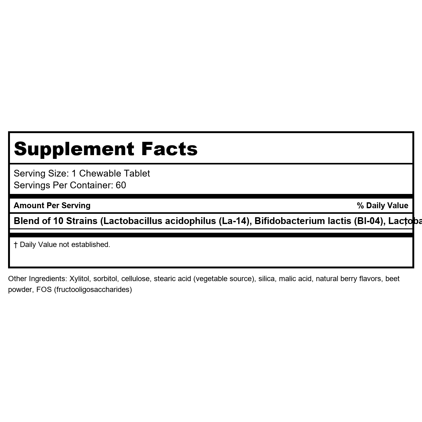 Now Foods BerryDophilus Kids 2 Billion 10 Strains 60 Chewables - 2936 - 2 Pack