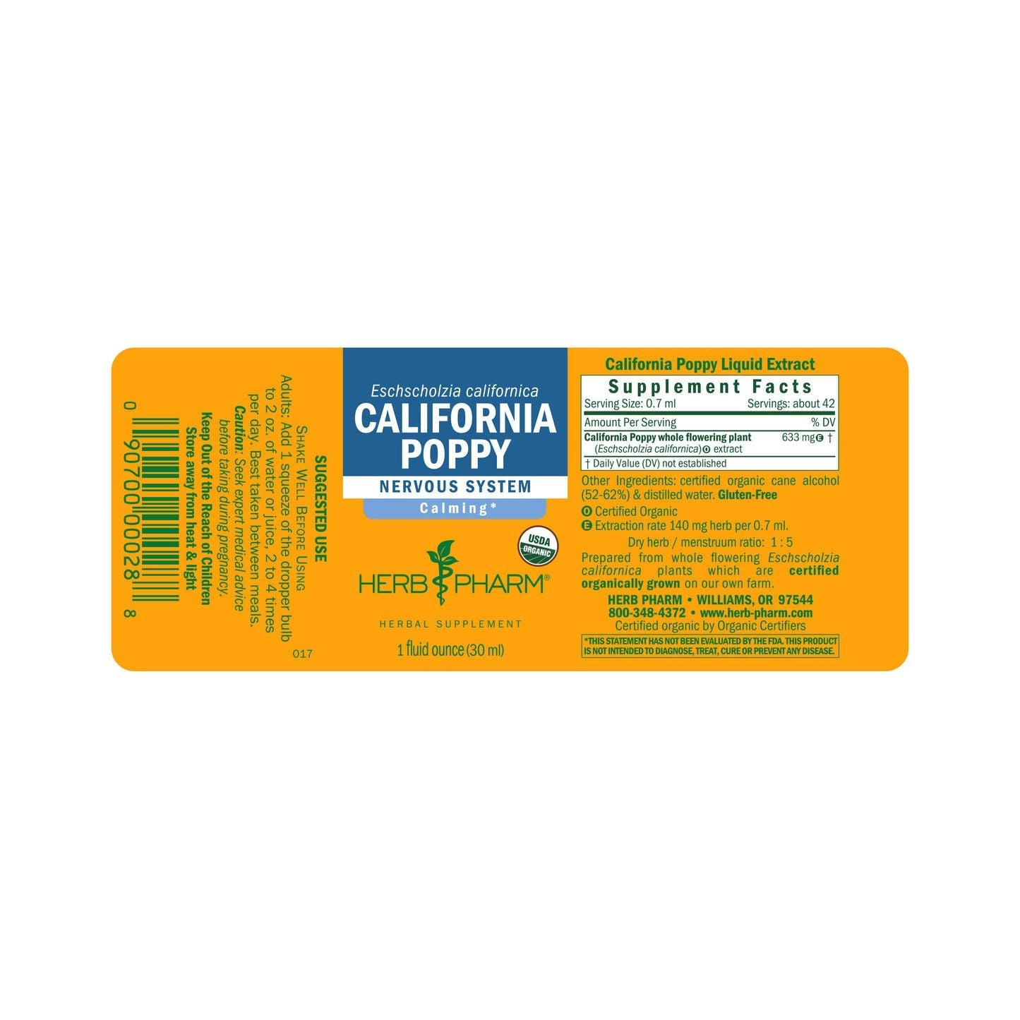 Herb Pharm Pavot de Californie 4 oz