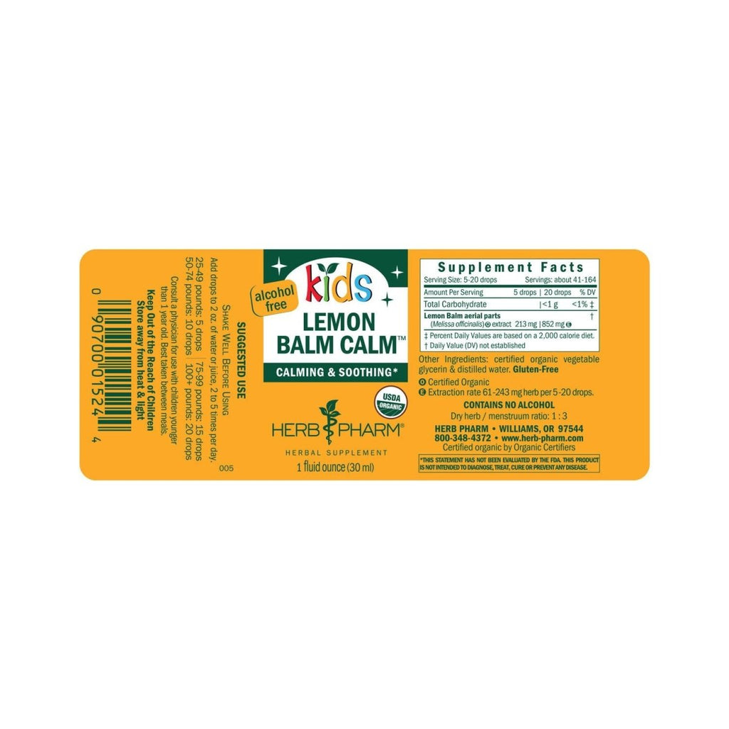 Herb Pharm Enfants Mélisse Calme AF 30ml