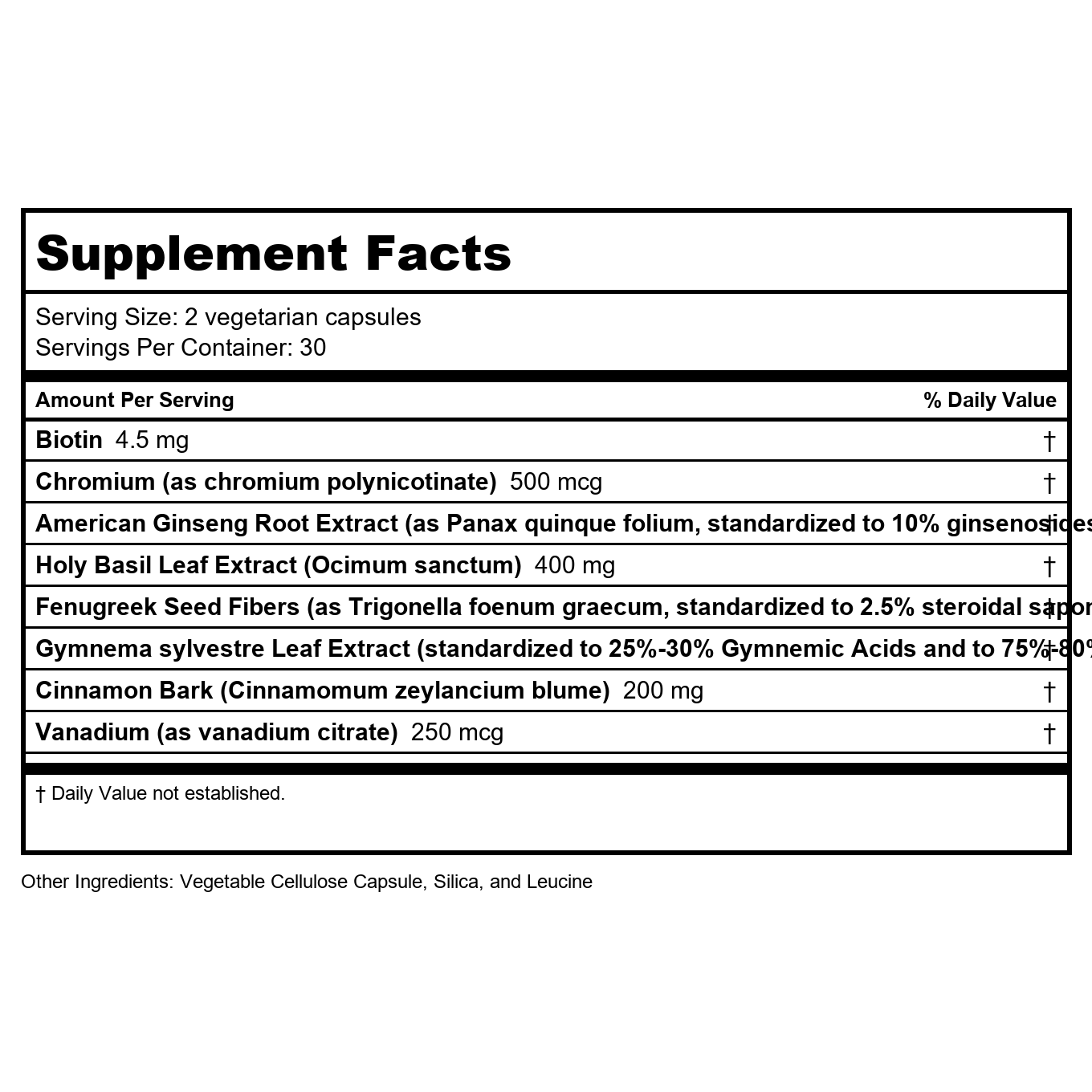 Vital Nutrients Soutien de la glycémie 120 gélules