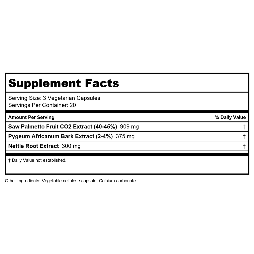 Vital Nutrients Palmier Nain, Pygeum, Racine d'Ortie 60 Vcaps