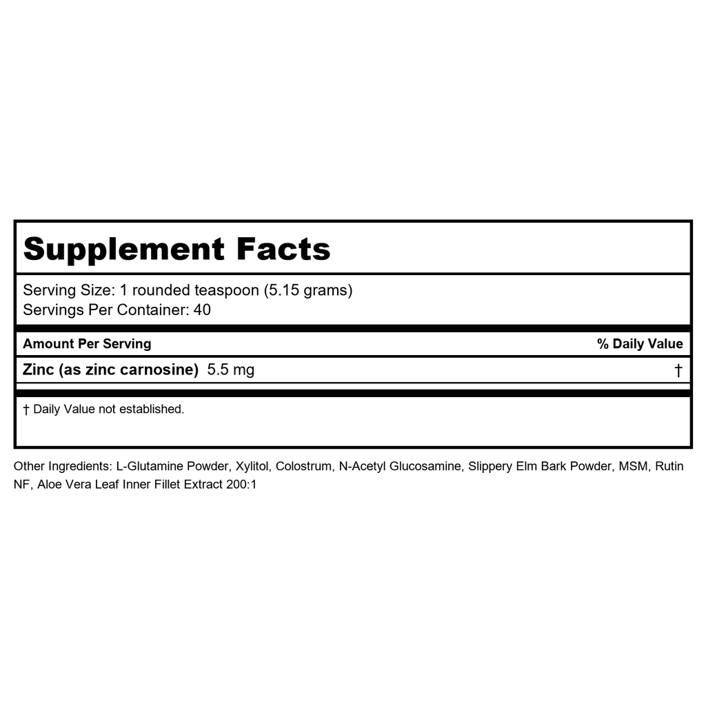 Vital Nutrients Poudre de réparation gastro-intestinale 168 ou 208 grammes
