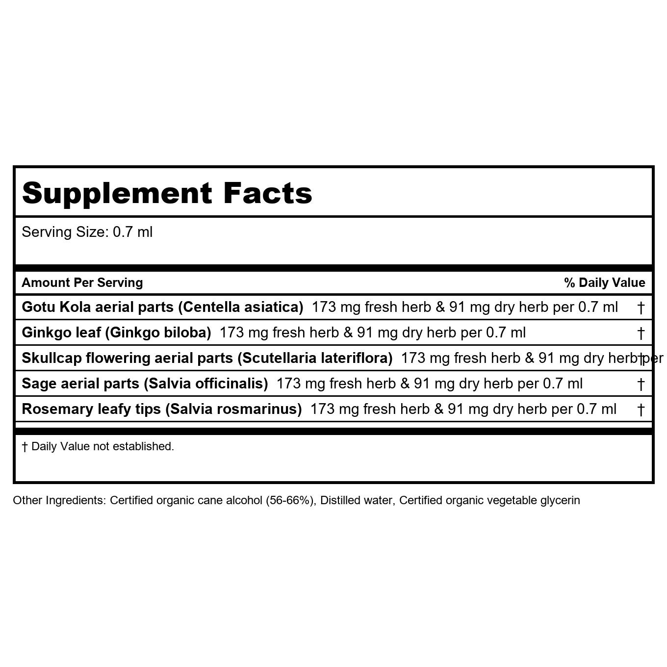 Herb Pharm Cerveau et Mémoire 120 ml