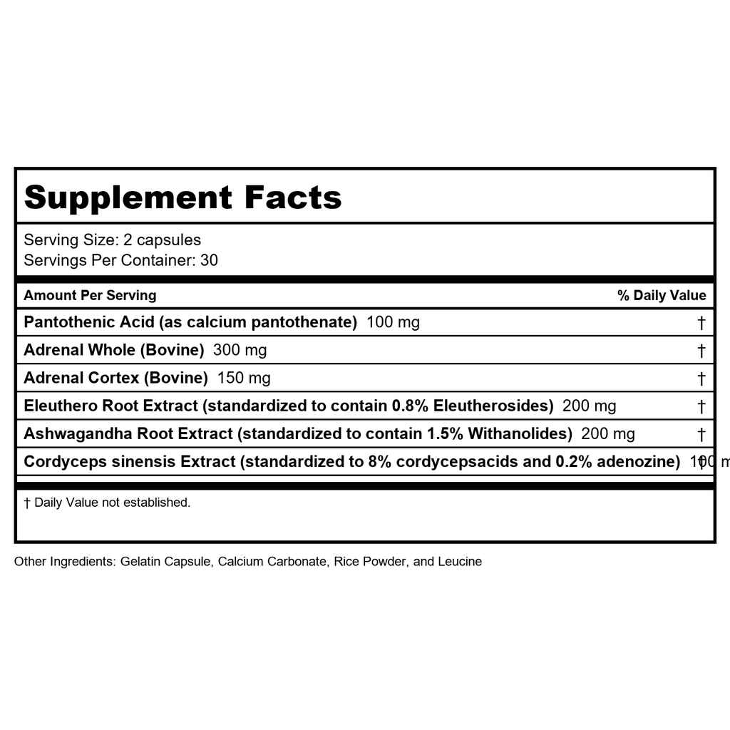 Vital Nutrients Soutien Surrénalien 120 Gélules