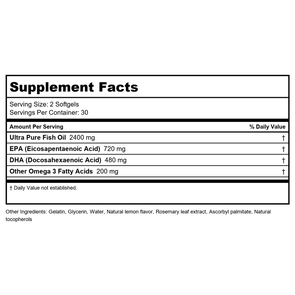 Vital Nutrients Huile de Poisson Ultra Pure 700 60 Gélules