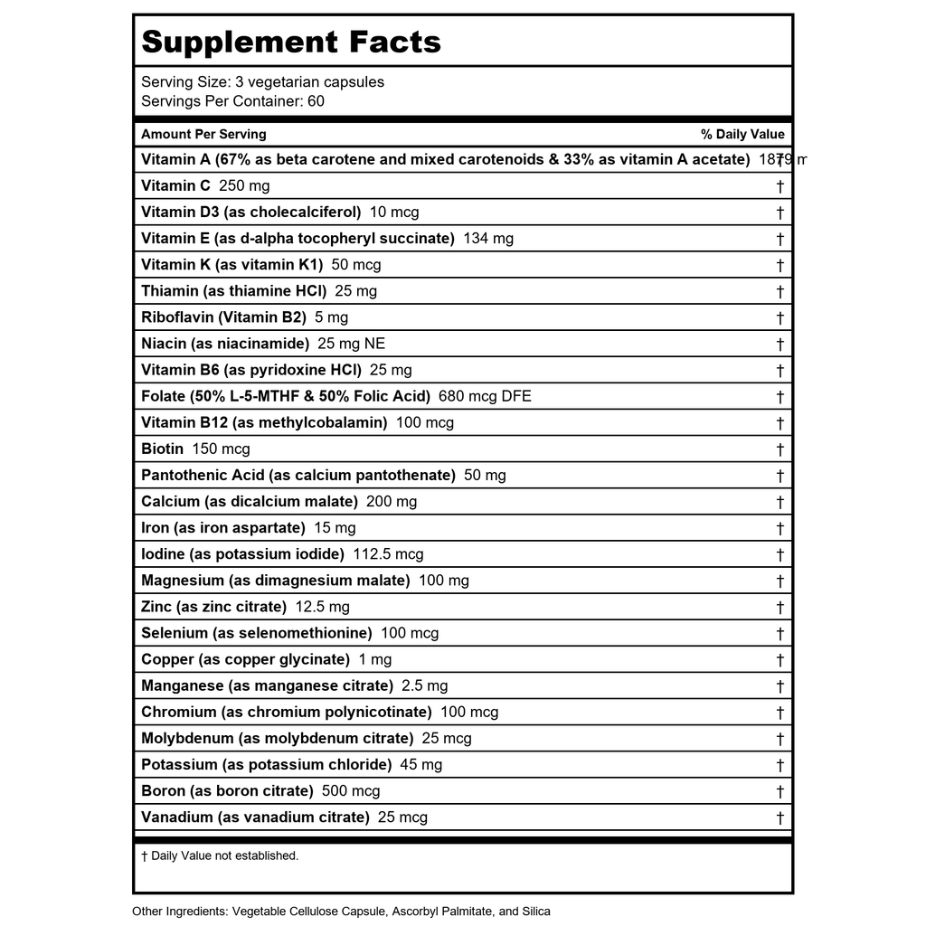Vital Nutrients PréNatal Multi-Nutriments 180 Gélules