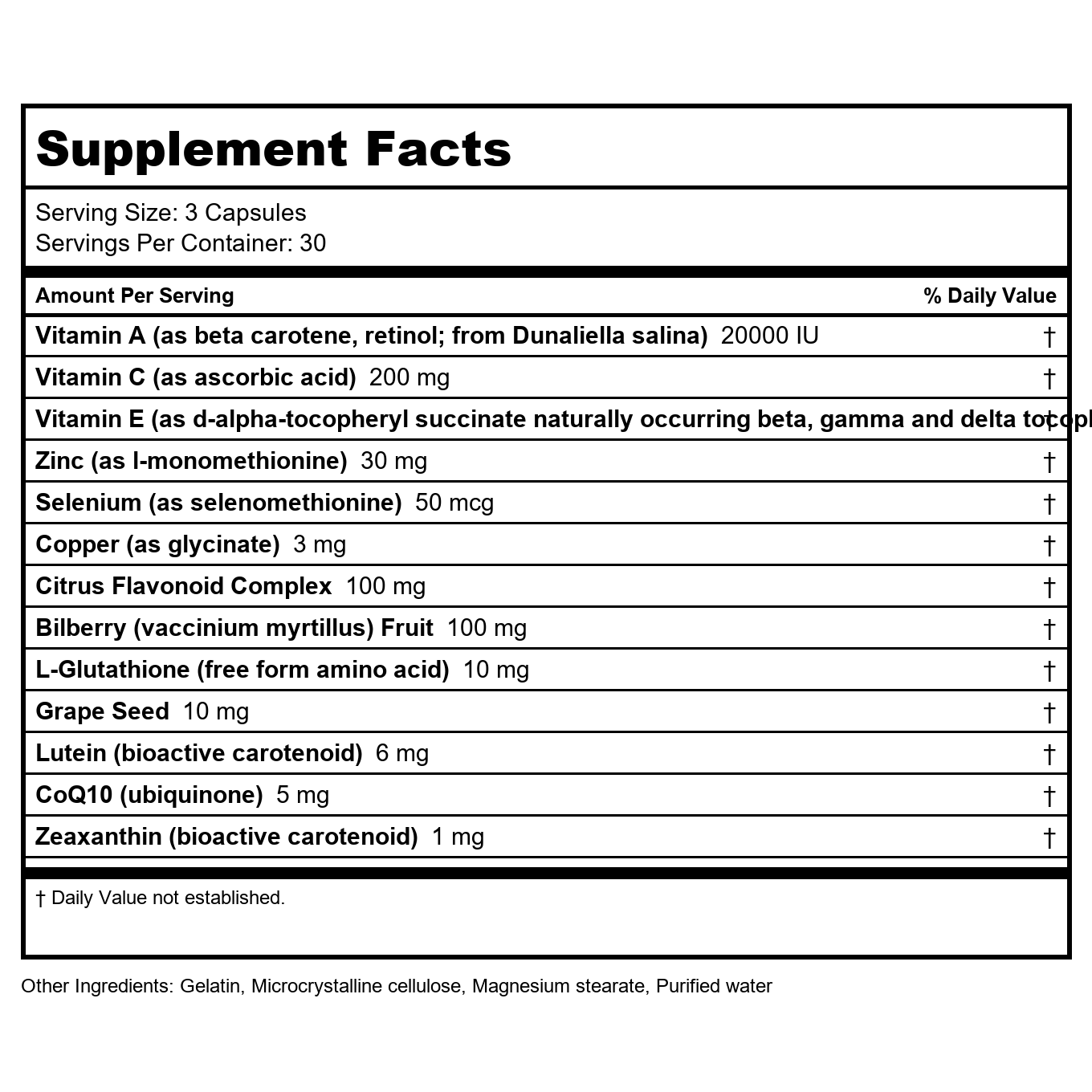 Rx Vitamins Ocular Formula 90 Gélules