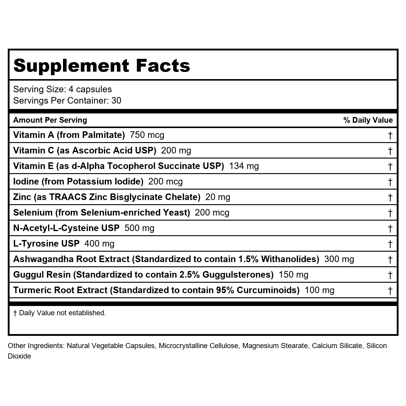 Ortho Molecular Thyrotain 120 gélules