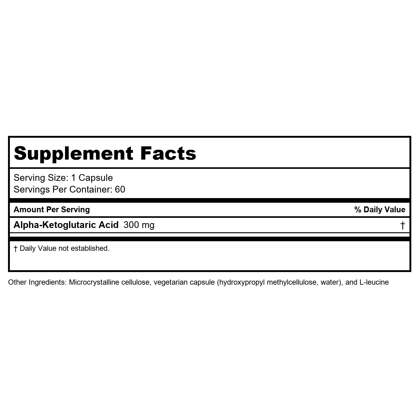 Klaire Labs Acide alpha-cétoglutarique 300 mg 60 Vcaps