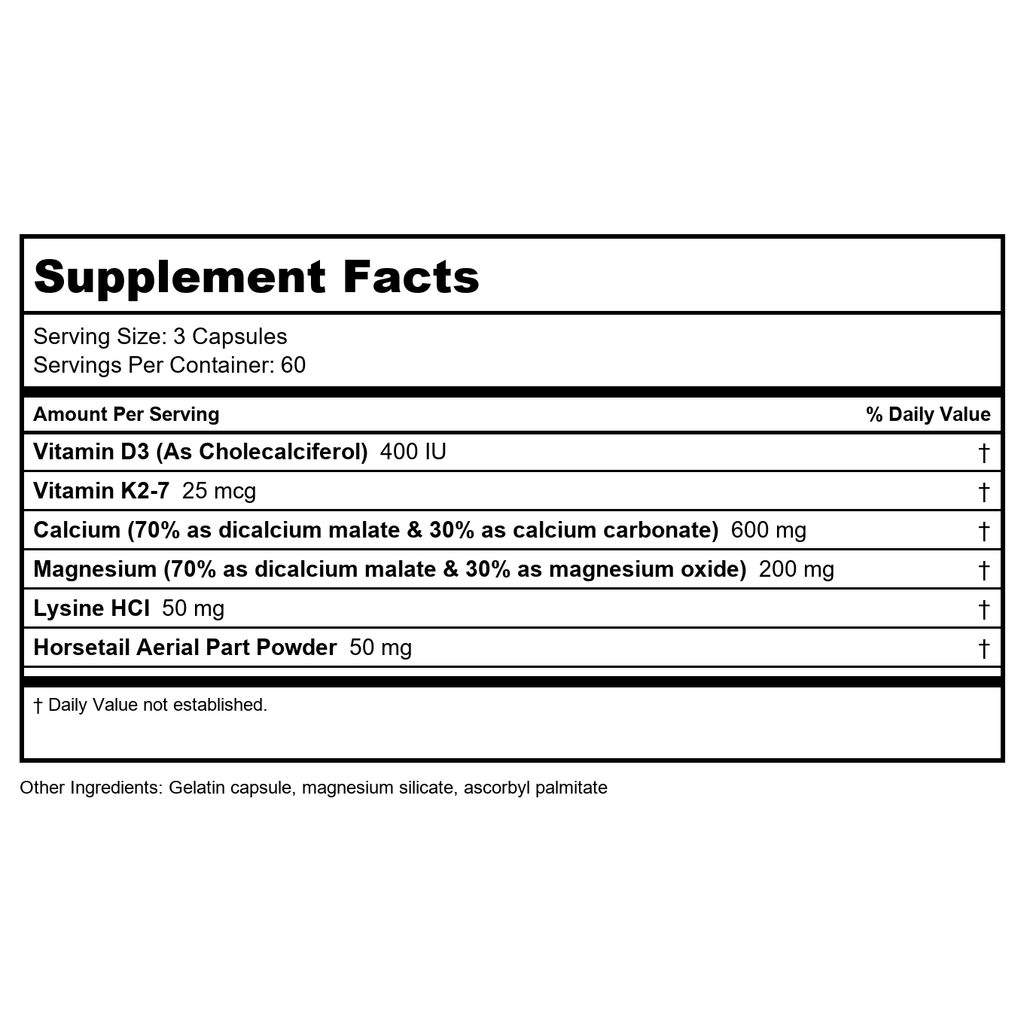 Vital Nutrients Ostéo-Nutriments avec vitamine K2-7 180 gélules