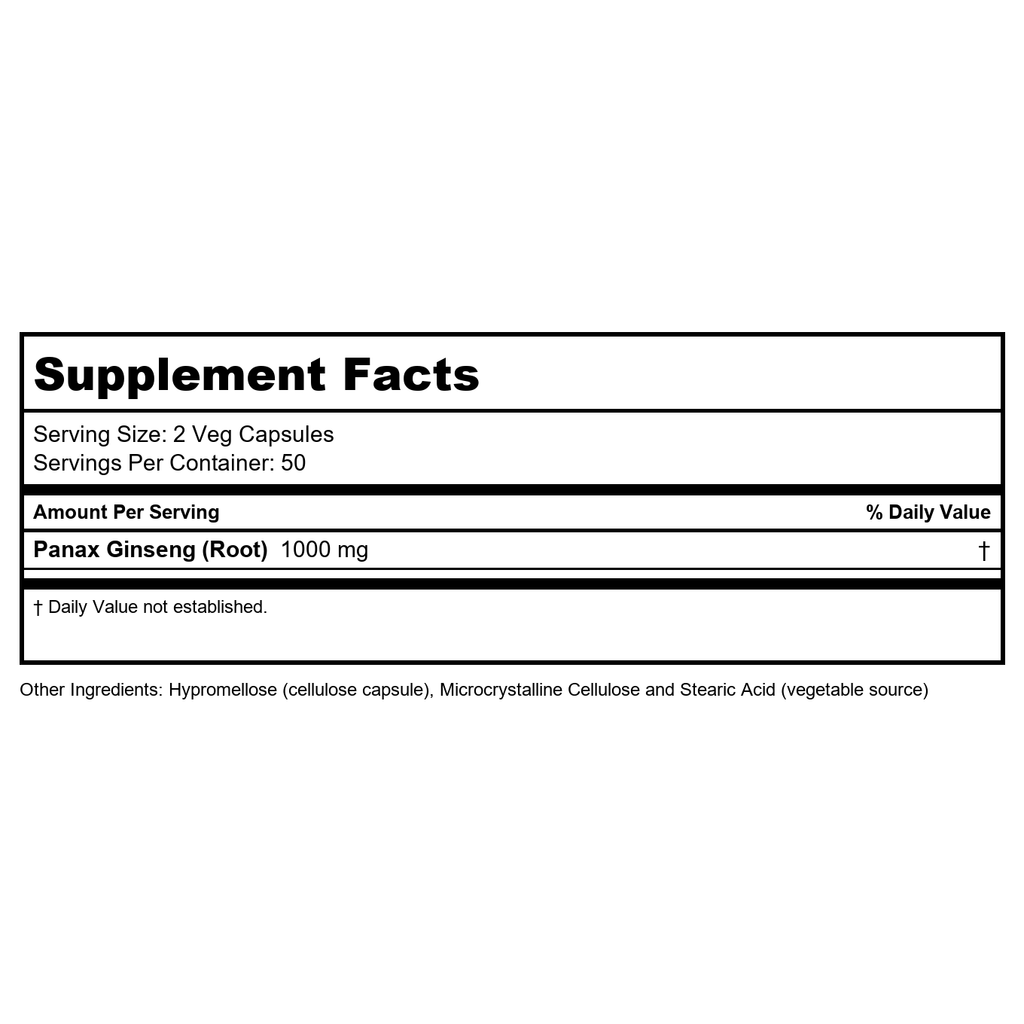 Now Foods Ginseng Panax 500 mg 100 gélules végétales - 4012