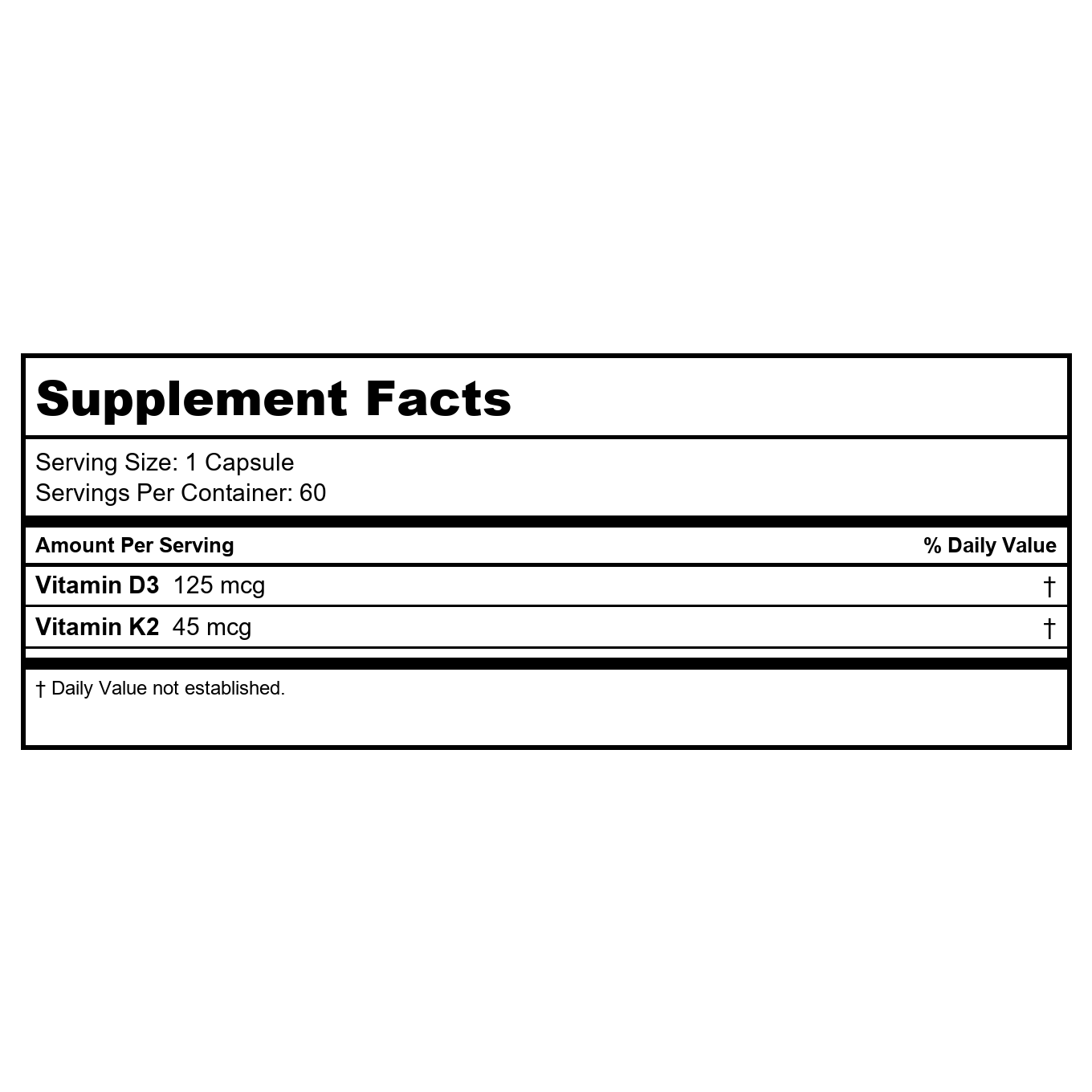 Ortho Molecular Vitamin K2 With D3 60 Capsules - 2 Pack