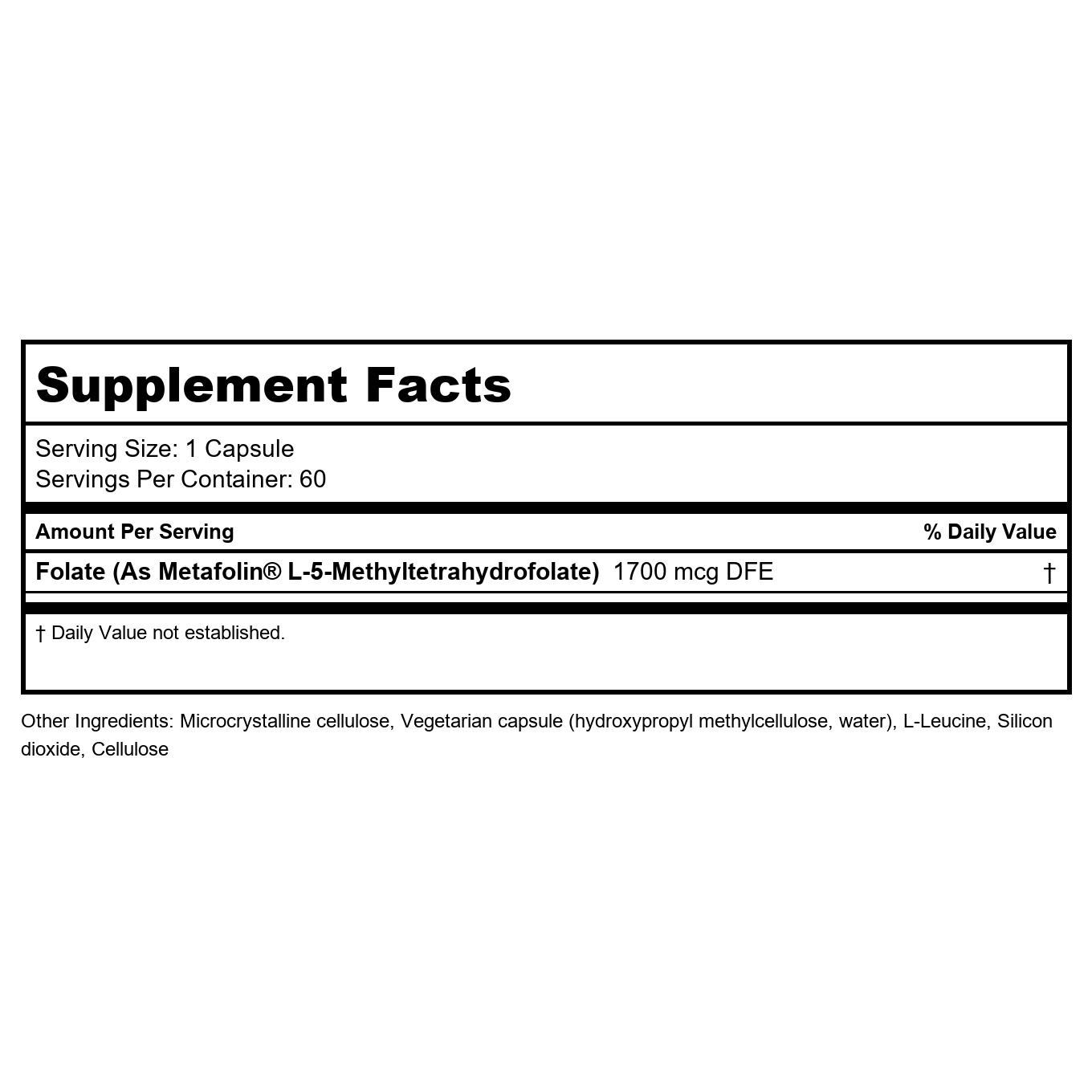 Klaire Labs L-Méthylfolate 60 Gélules