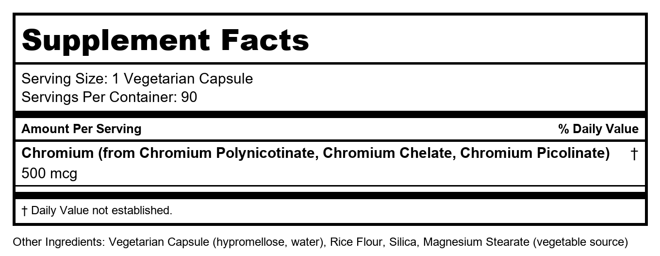 Now Foods Tri-Chrome 500 mcg avec cannelle 90 Vcaps - 1428