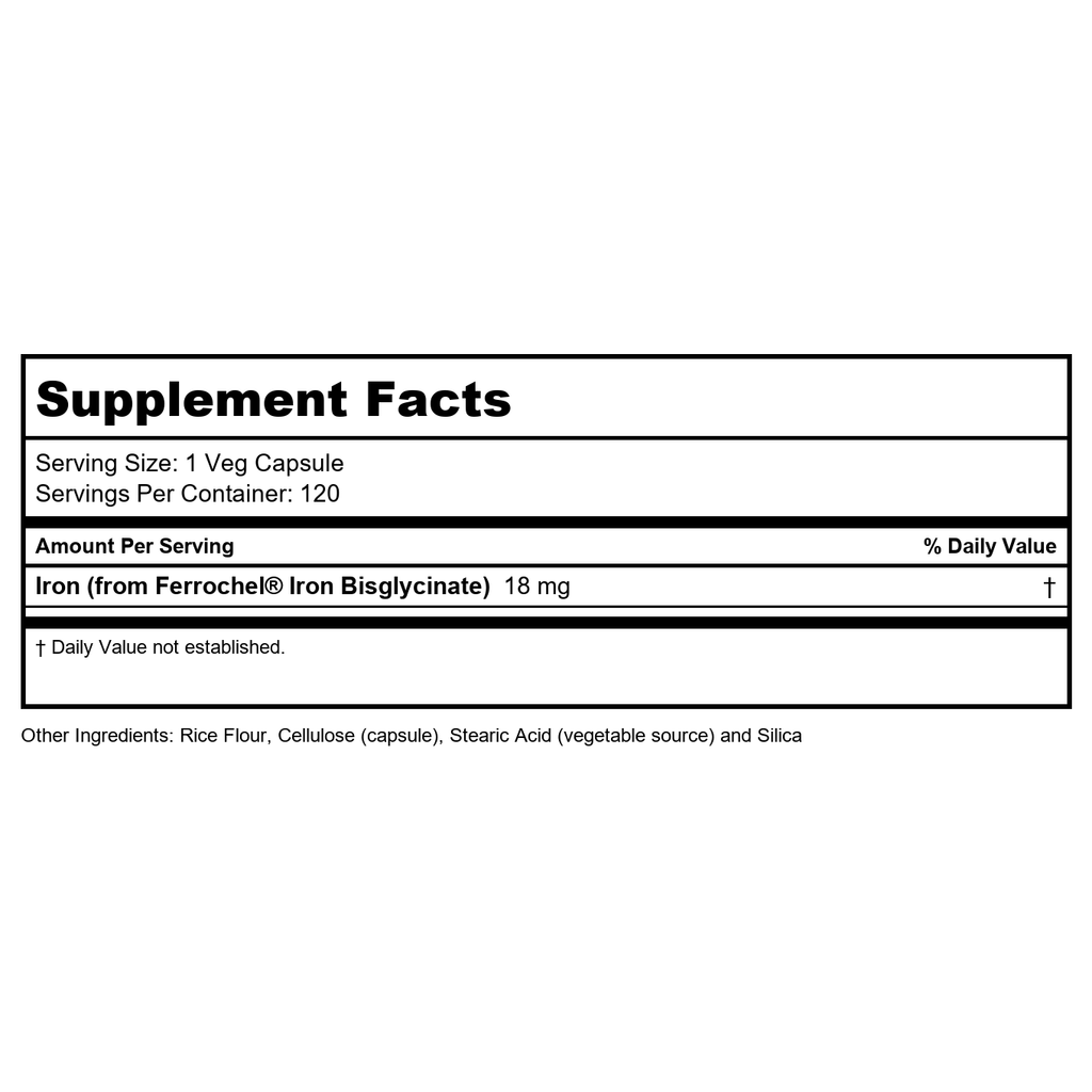 Now Foods Iron 18 mg 120 Vcaps - 1443 - 4 Pack