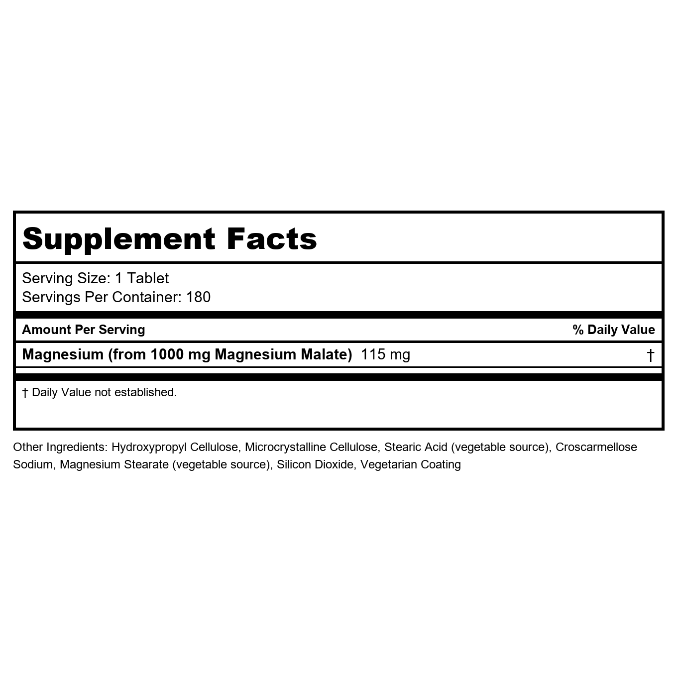 Now Foods Malate de Magnésium 1000 mg 180 Comprimés - 1300