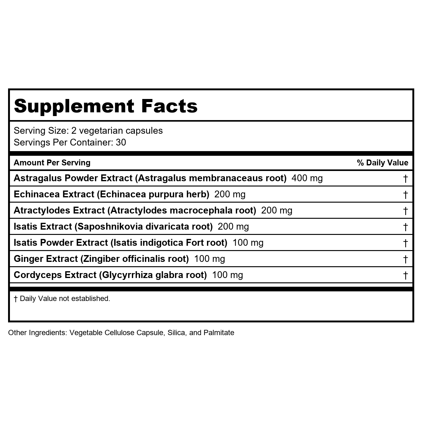 Vital Nutrients Soutien immunitaire 60 Vcaps