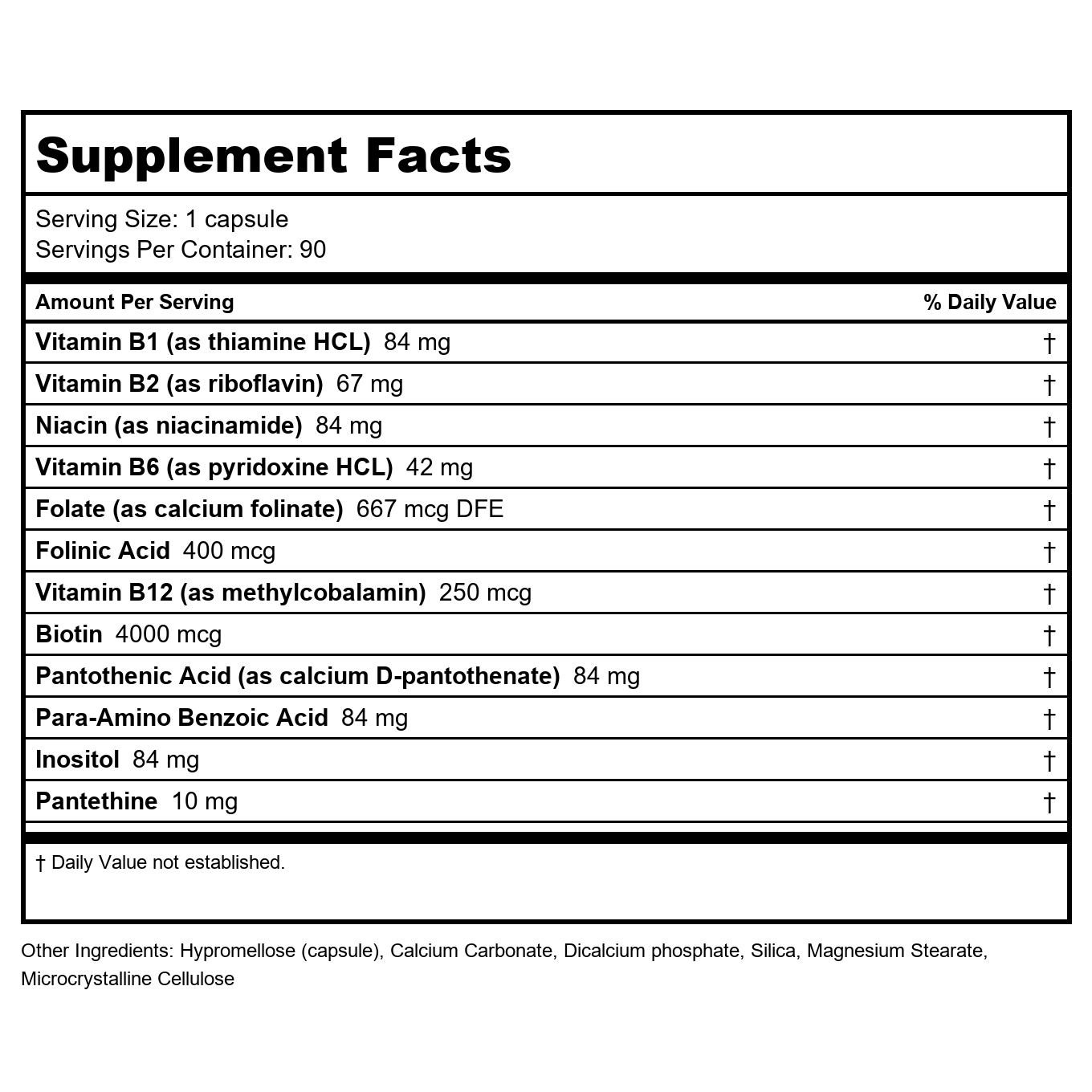 BodyBio Vitamine B+ Forte Dose 90 Gélules