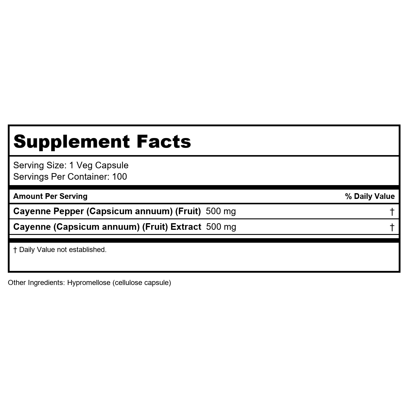Now Foods Cayenne 500 mg 100 gélules végétales - 4625
