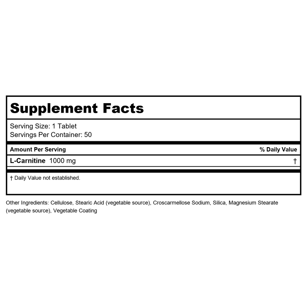 Now Foods L-Carnitine 1000 mg 50 Comprimés - 0067