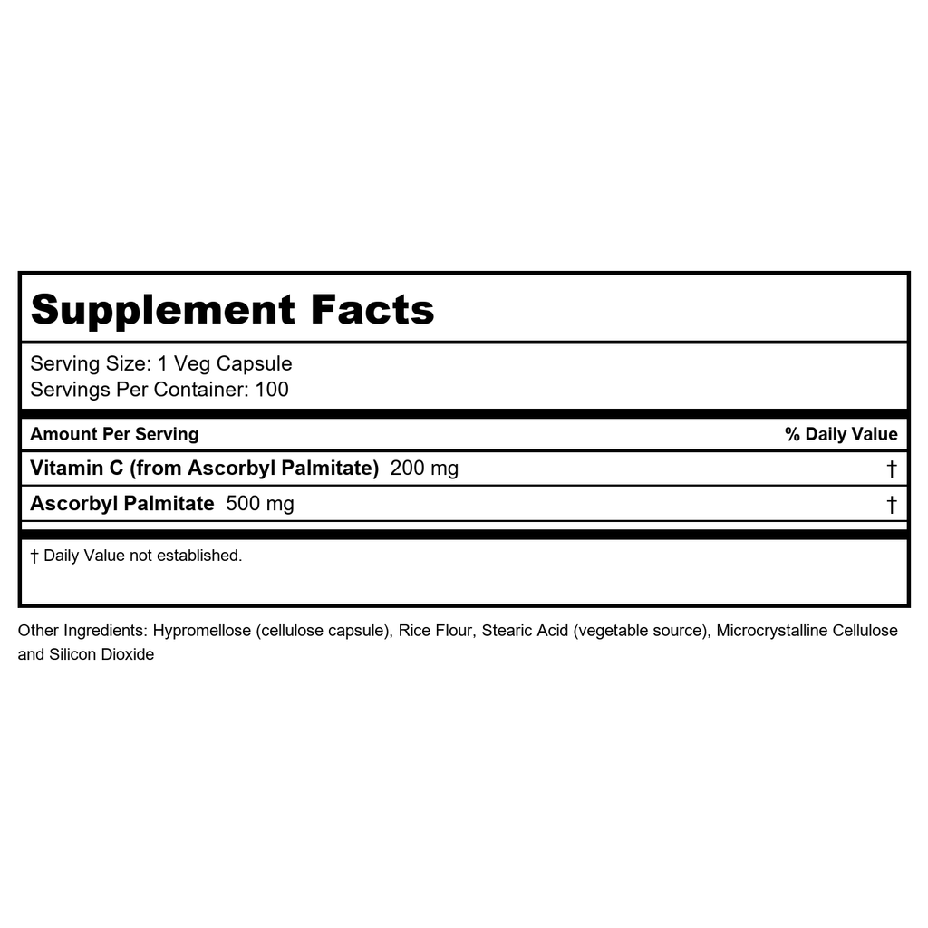 Now Foods Palmitate d'ascorbyle 500 mg 100 Vcaps - 0608
