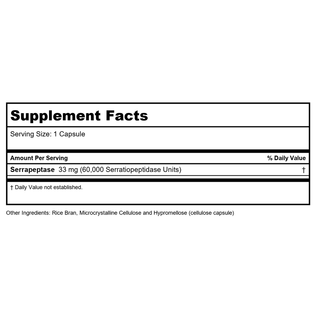 Now Foods Serrapeptase 60 gélules végétales - 2973