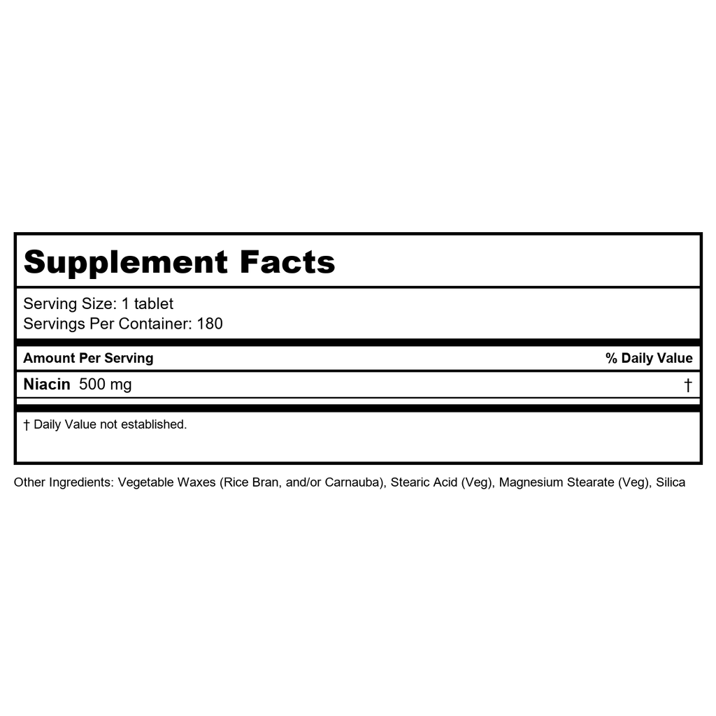 Vital Nutrients Niacine 500 mg 90 comprimés à libération prolongée