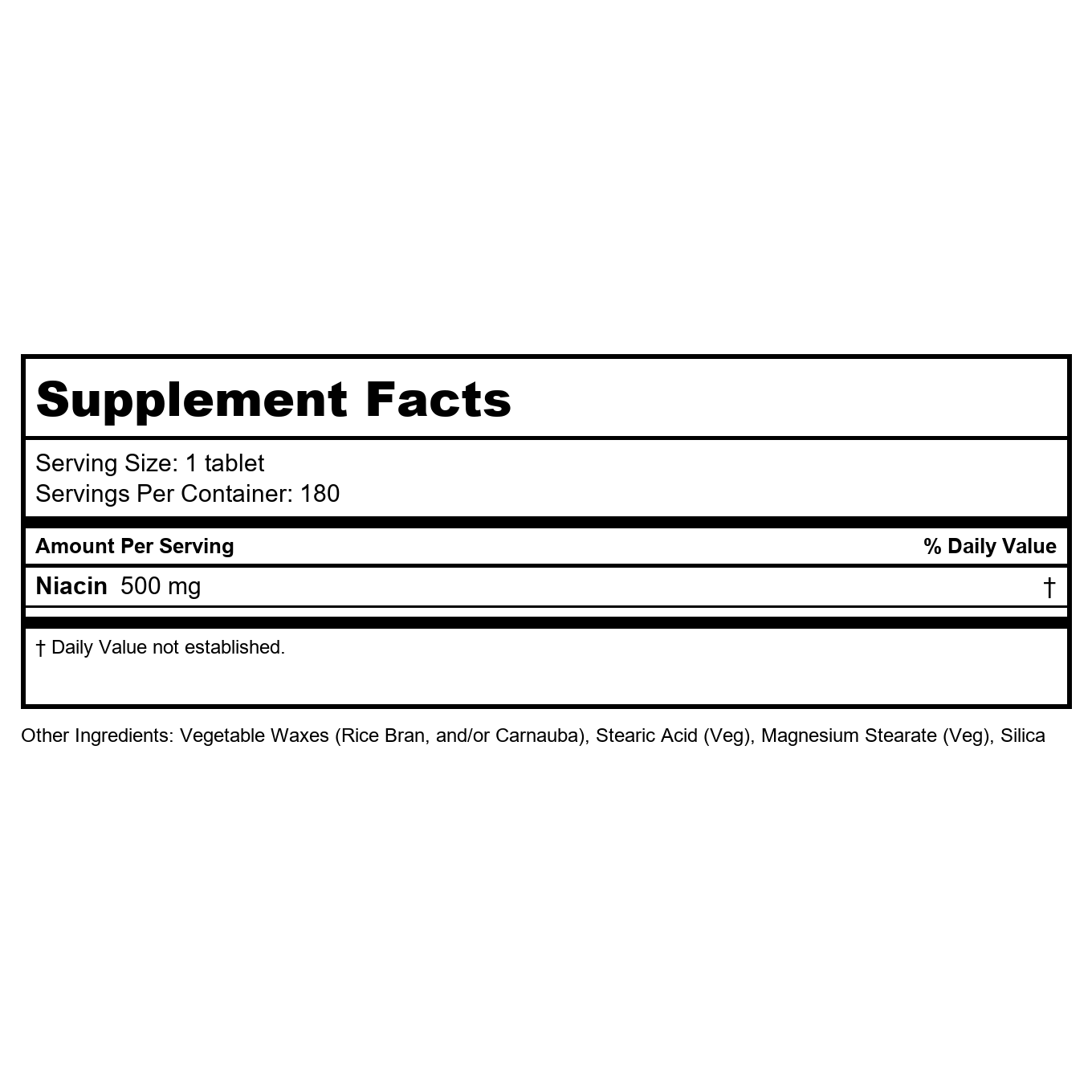Vital Nutrients Niacine 500 mg 90 comprimés à libération prolongée