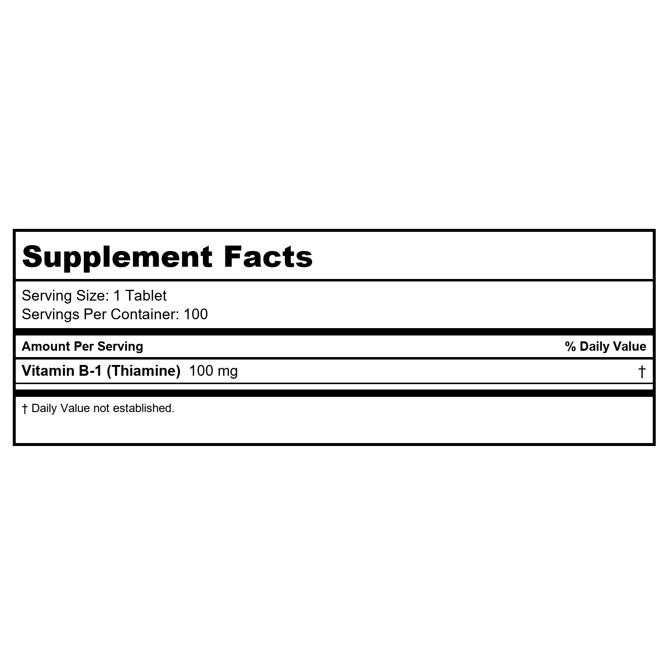 Now Foods Vitamine B-1 100 mg 100 Comprimés - 0446 - Lot de 4