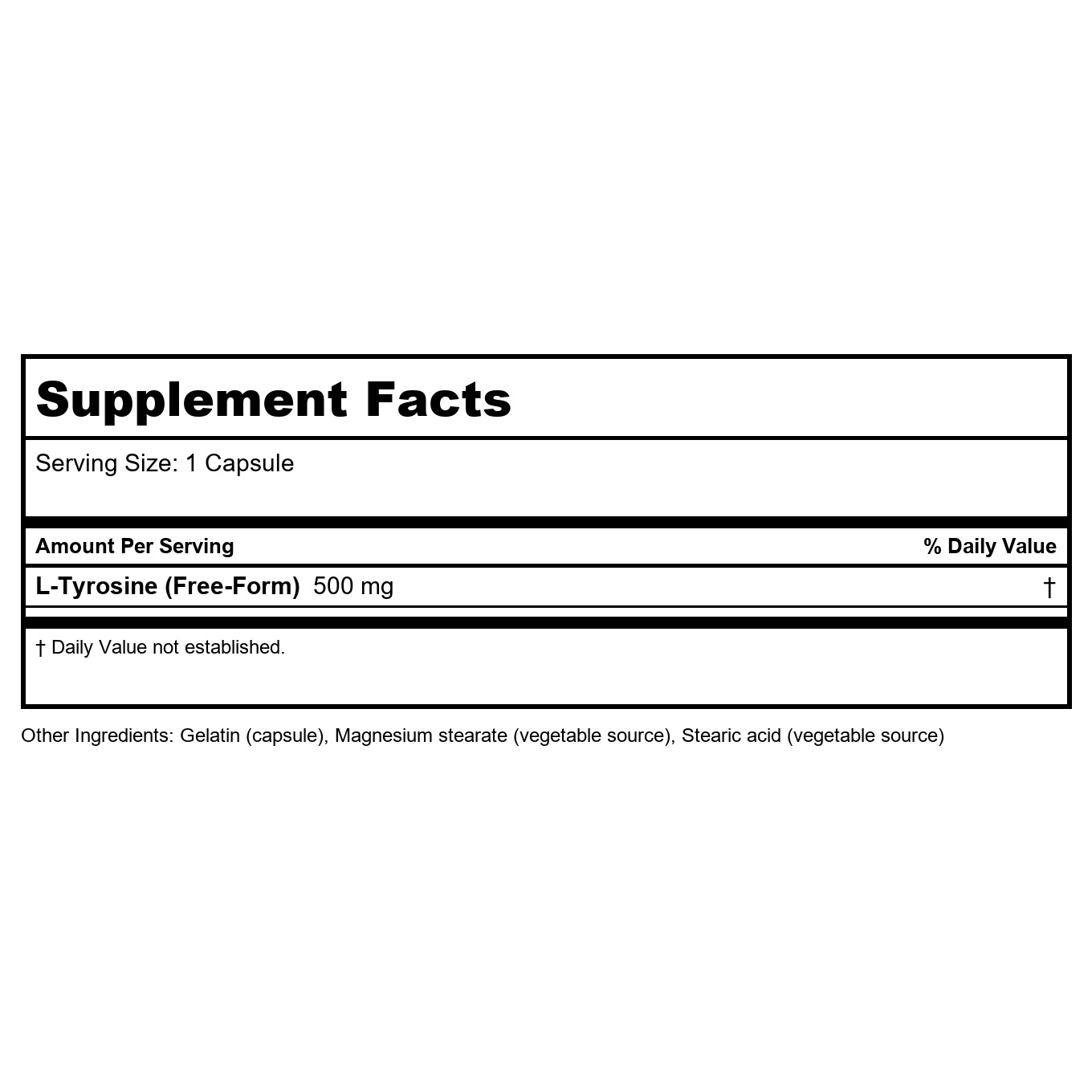 Now Foods L-Tyrosine 500 mg 120 Capsules - 0162 - Lot de 3