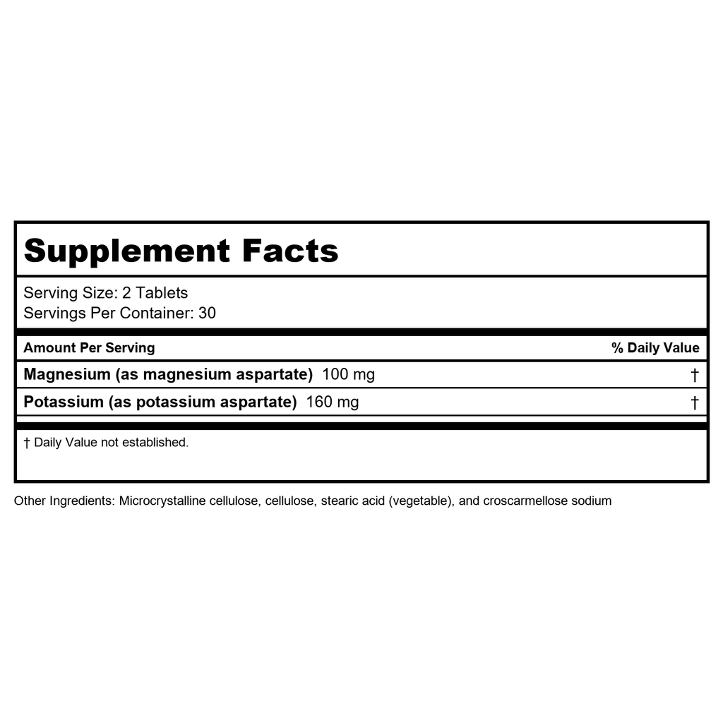 Metagenics Aspartate de Mg/K, 60 comprimés - Lot de 2