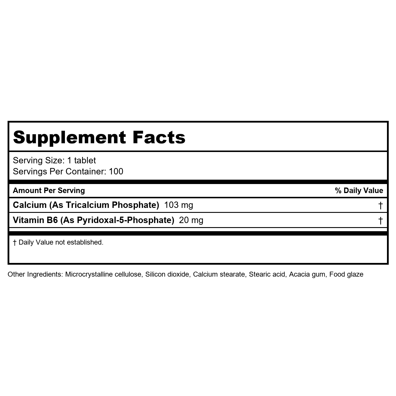 Ecological Formulas Pyridoxal-5-Phosphate 100 Comprimés