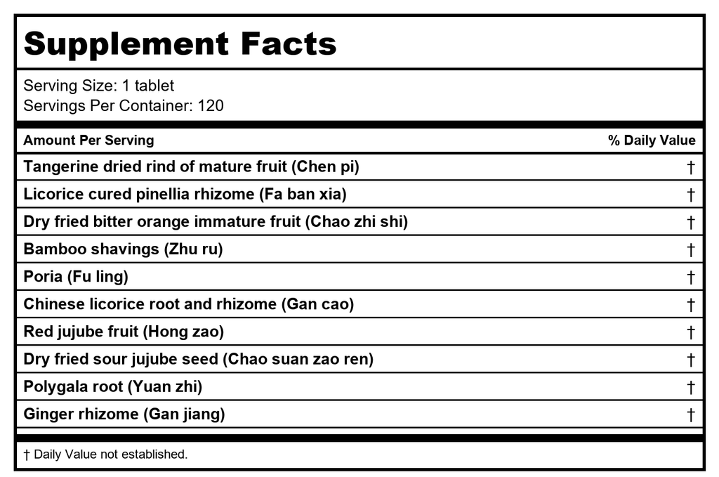 Kan Herb Traditionnel Paix de l'Esprit Shen 120 Comprimés