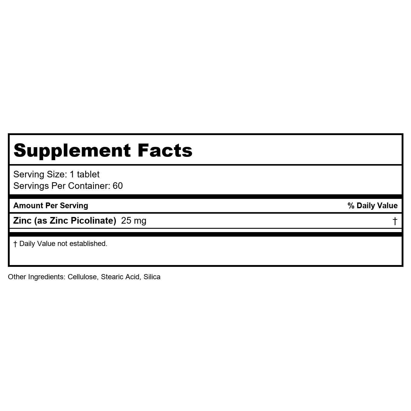 Thompson Zinc Picolinate 25mg 60 Tablets