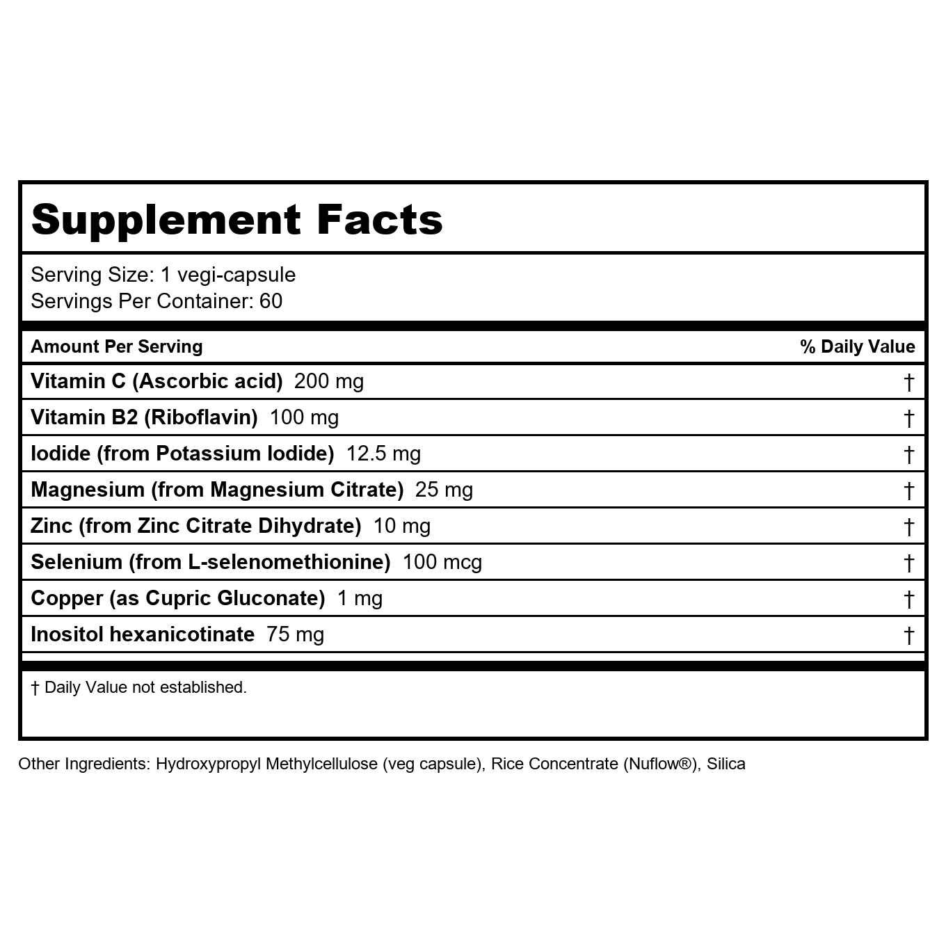 Restorative Formulations Iode PX 60 gélules végétales