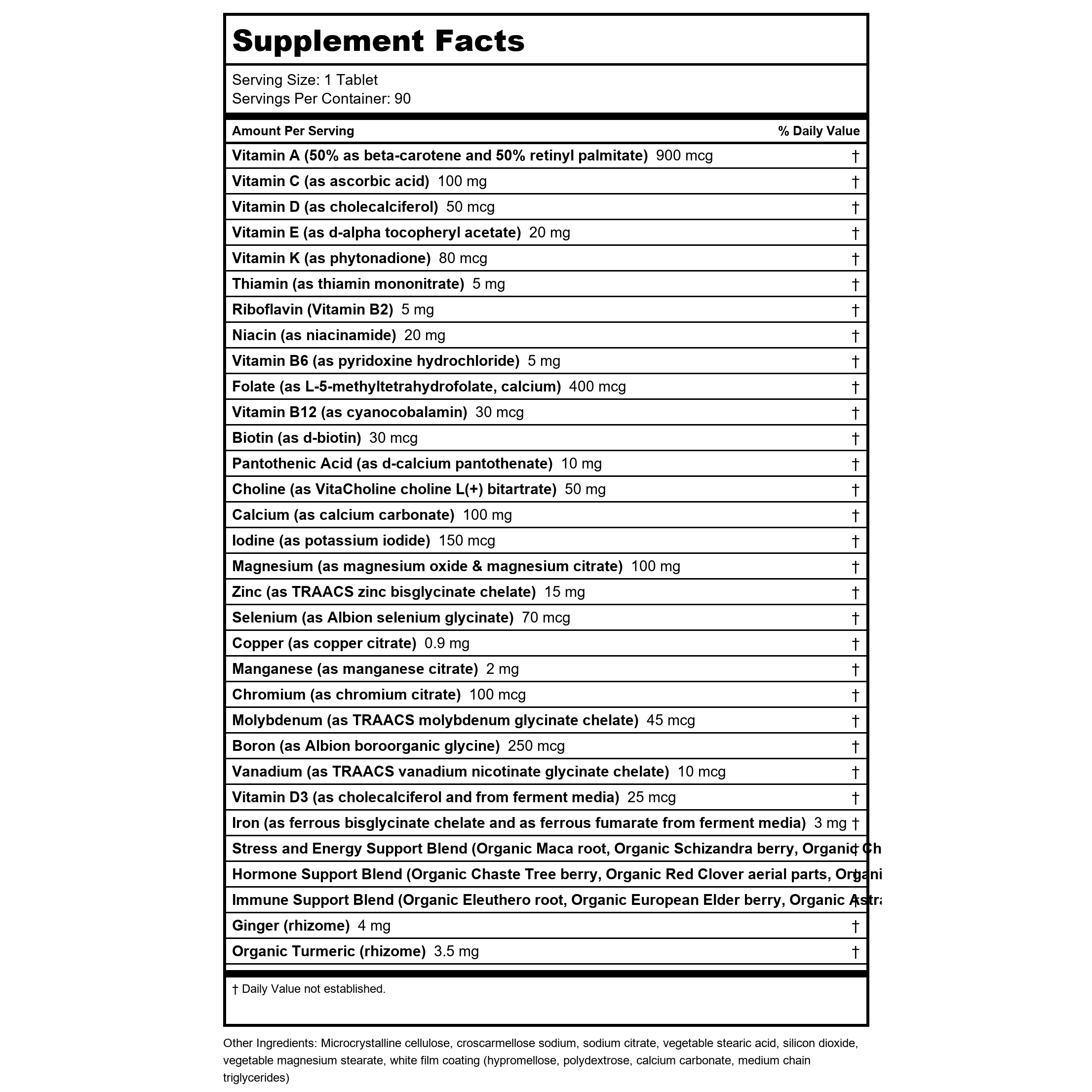 New Chapter Chaque Femme Multivitamines Quotidiennes 96 Vtabs