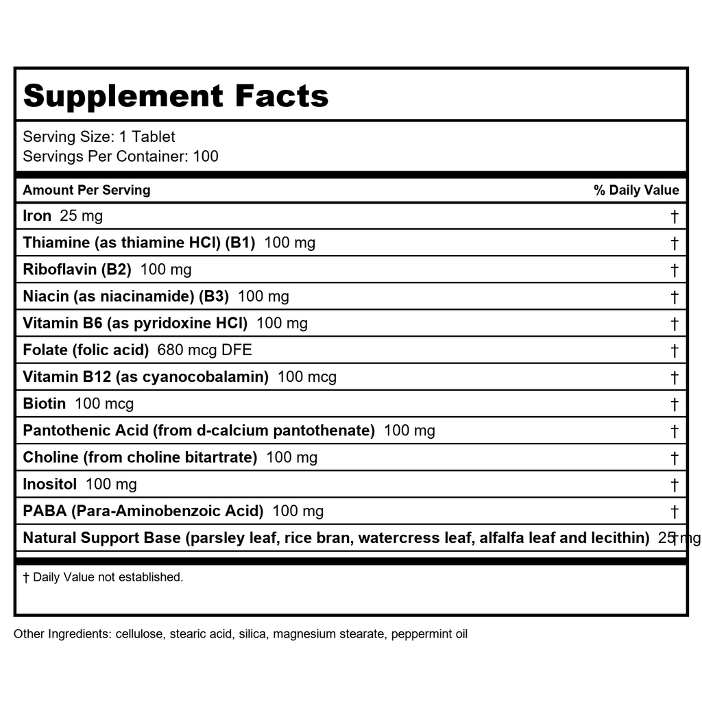 KAL Complexe de Fer + 25mg 100 Comprimés