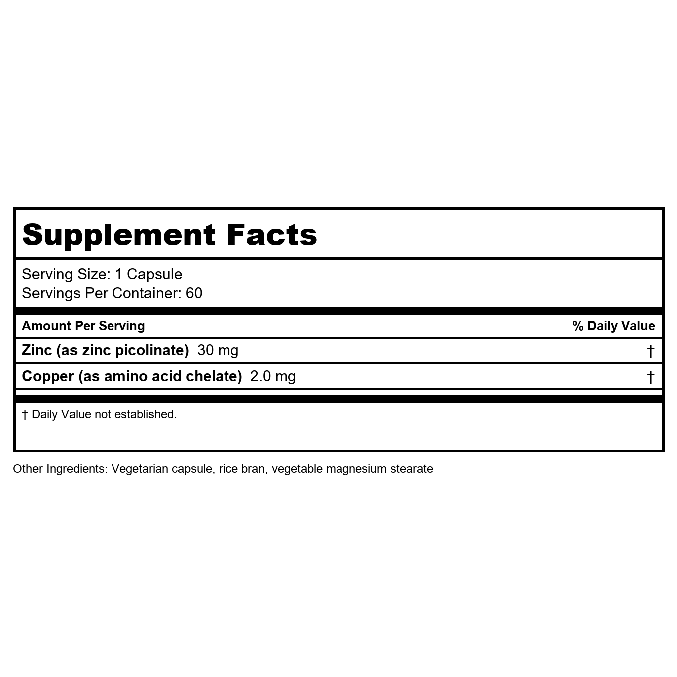 Karuna Zinc Picolinate Plus 60 Vcaps