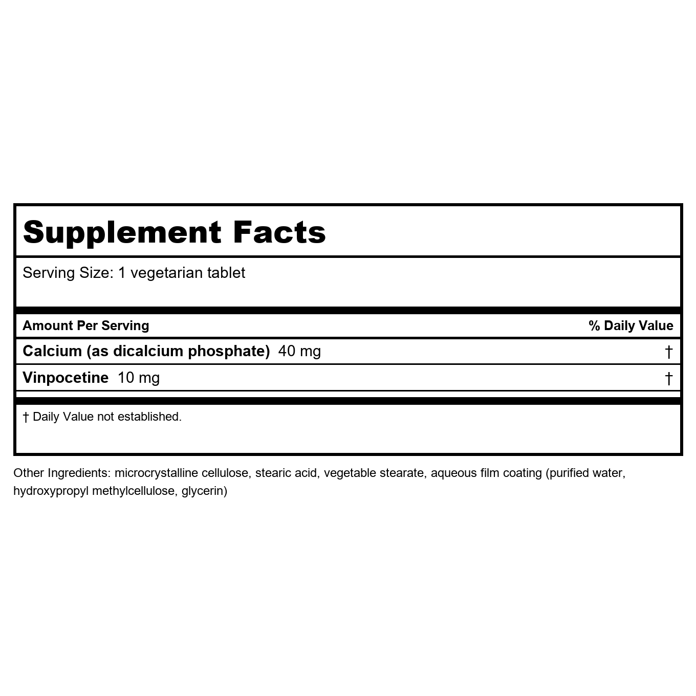 Life Extension Vinpocetine 10 mg 100 comprimés