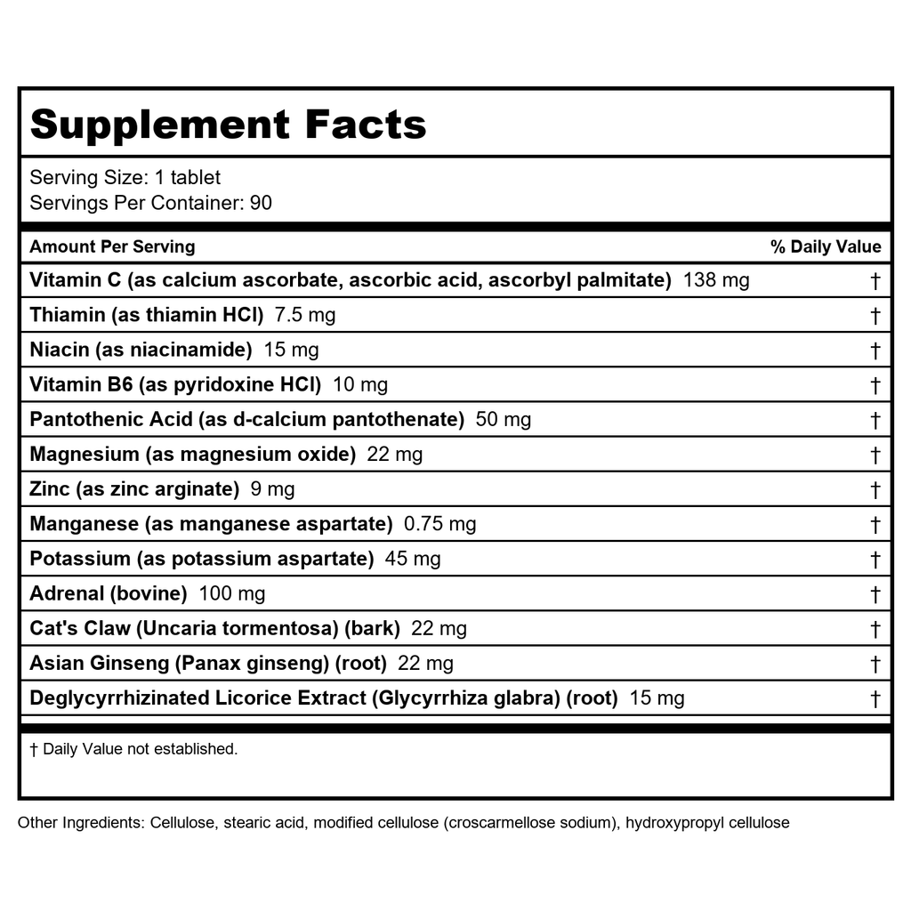 Apex Energetics Adreno-Zyme 90 comprimés - Z05