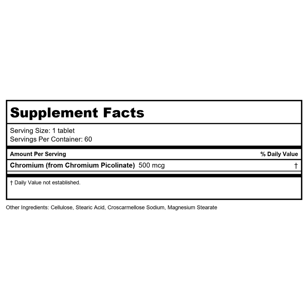 Solaray Picolinate de Chrome 500 mg 60 Comprimés - Lot de 2