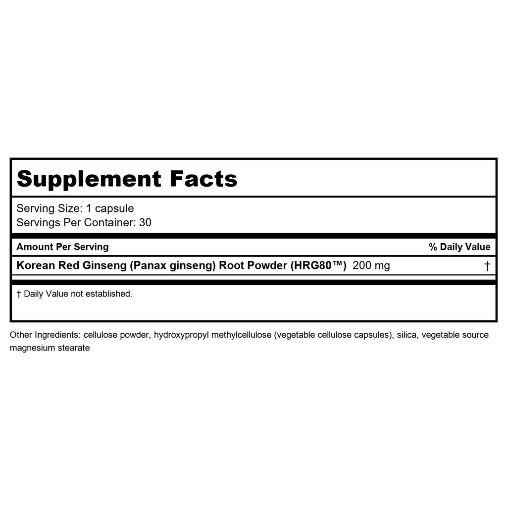 EuroMedica Énergie Ginseng Rouge 30 Gélules