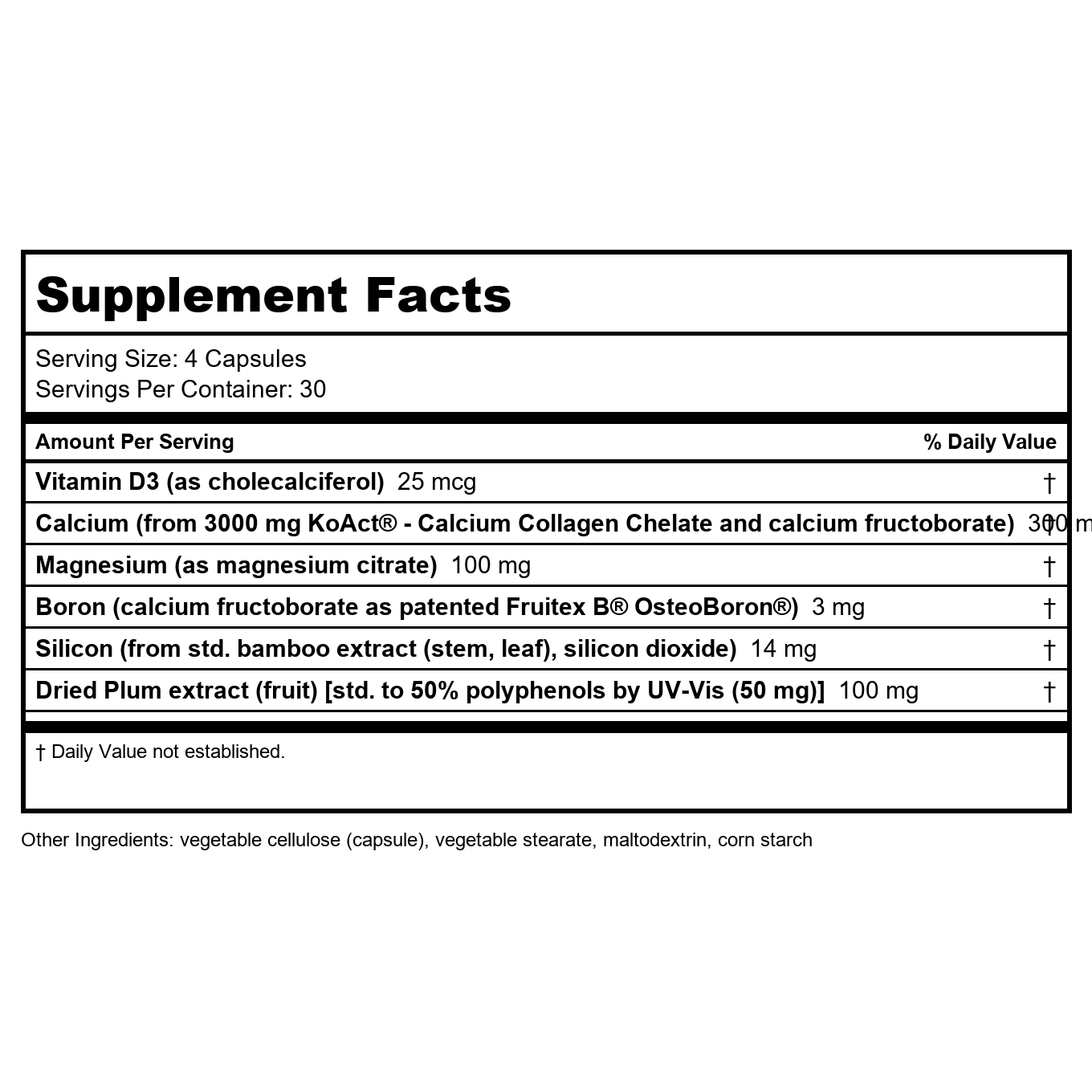Life Extension Bone Strength Formula with KoAct 120 gélules
