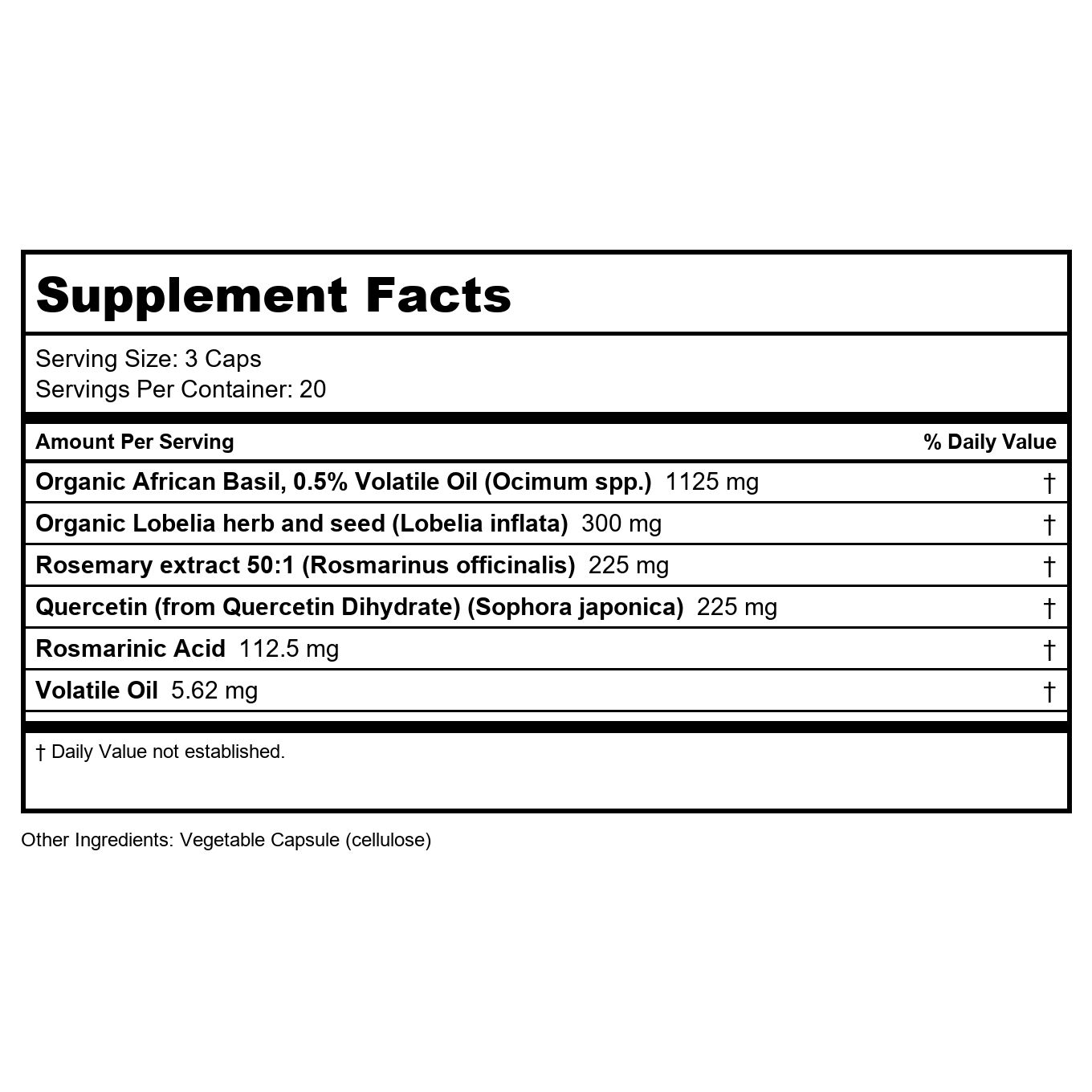 Restorative Formulations Respiratory EZ 60 Gélules Végétales