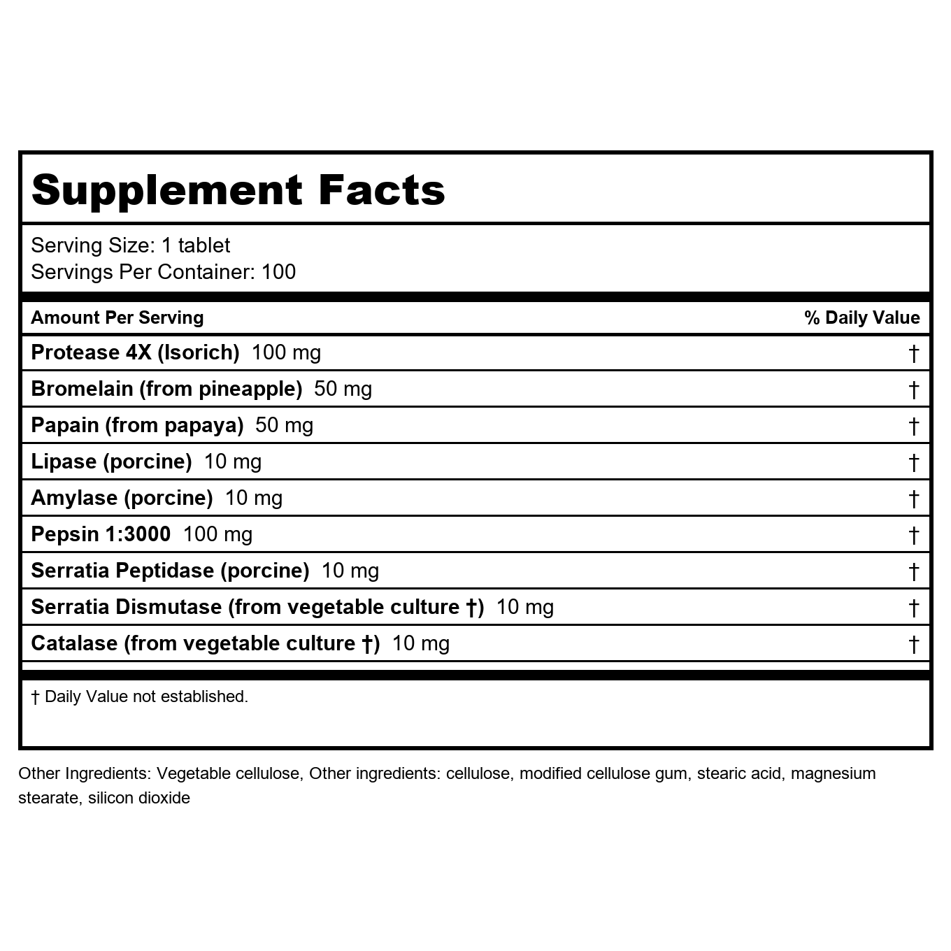 Biotics Research Intenzyme Forte 100 Comprimés