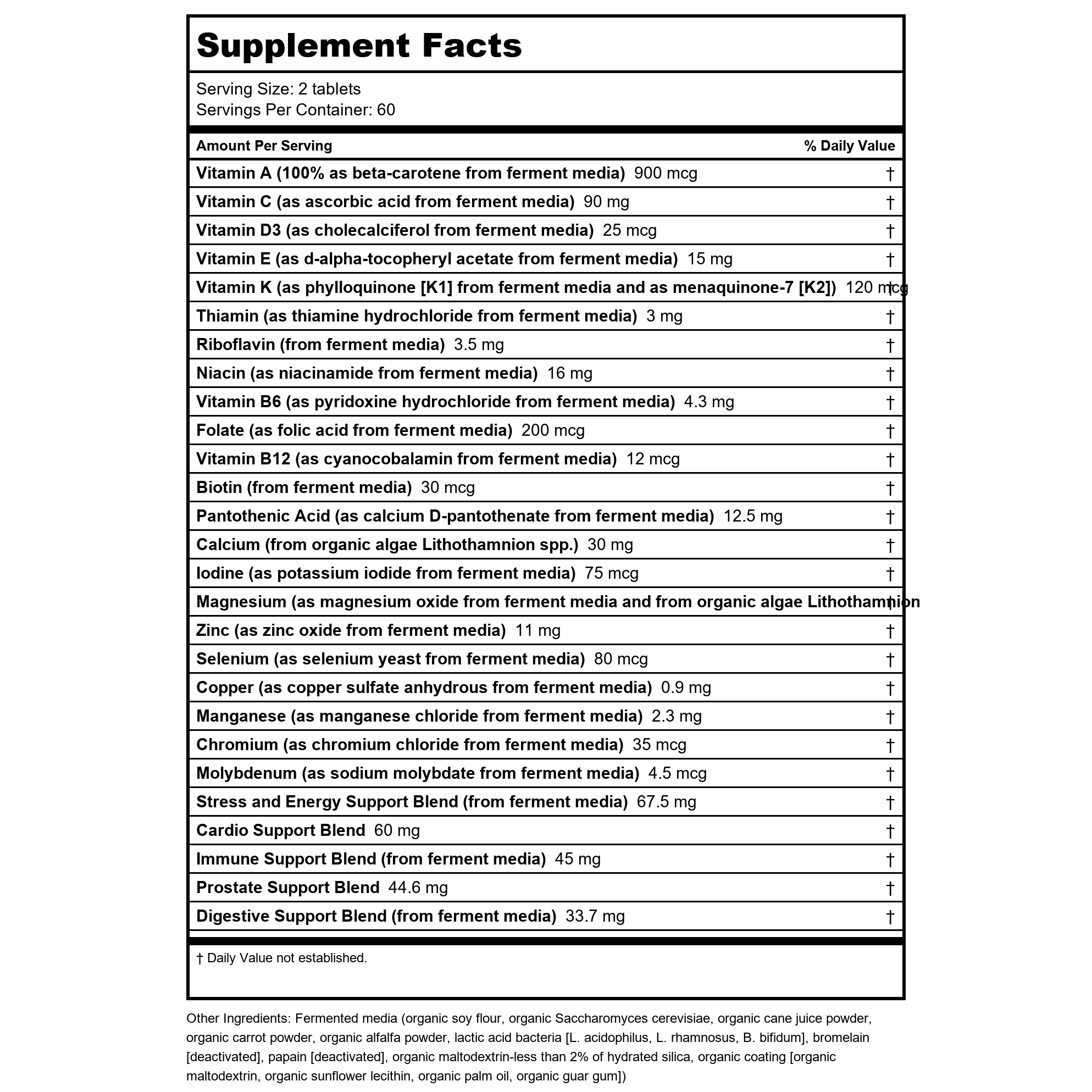 Multivitamines Homme Avancées New Chapter 48 comprimés