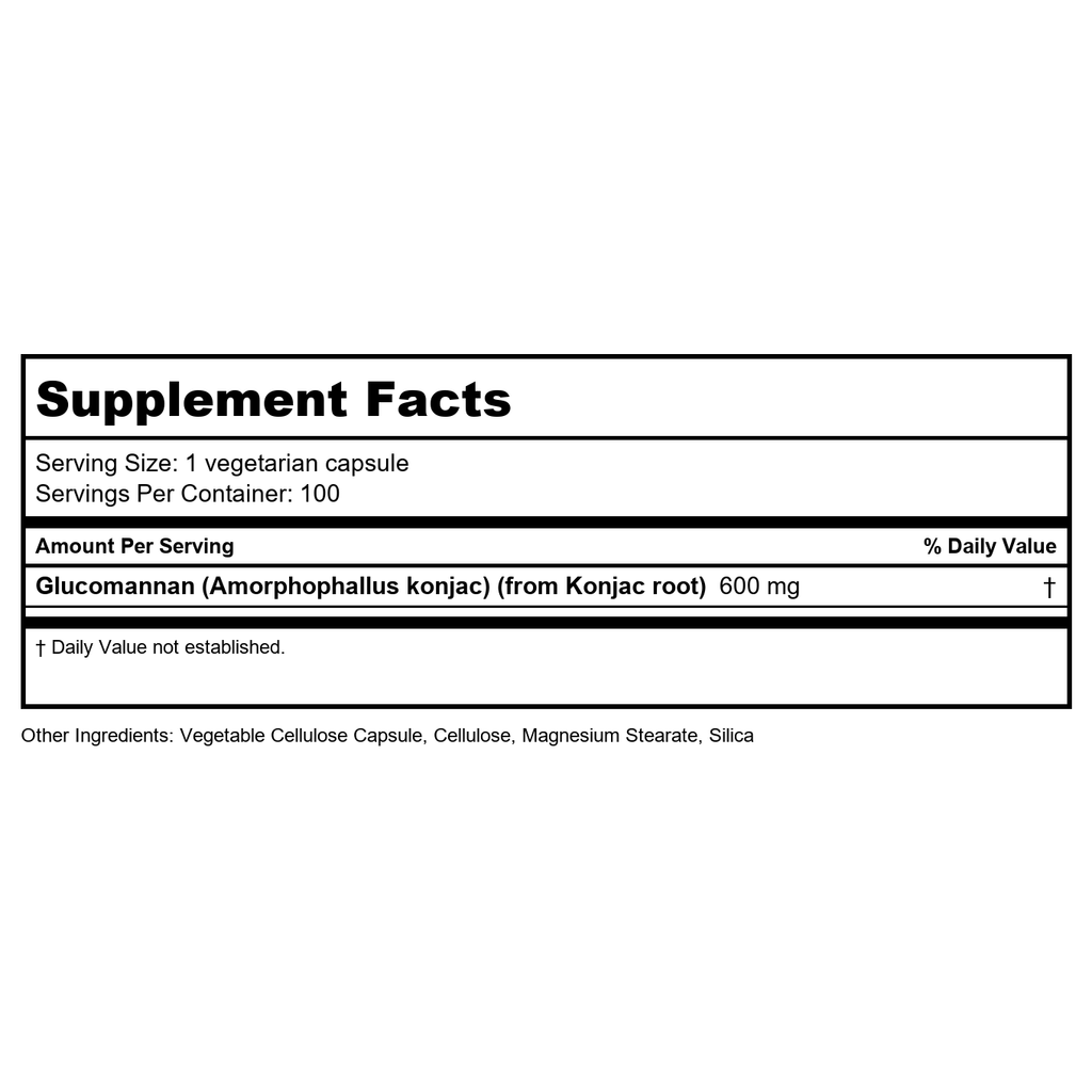 Solaray Glucomannane 600 mg 100 Vcaps