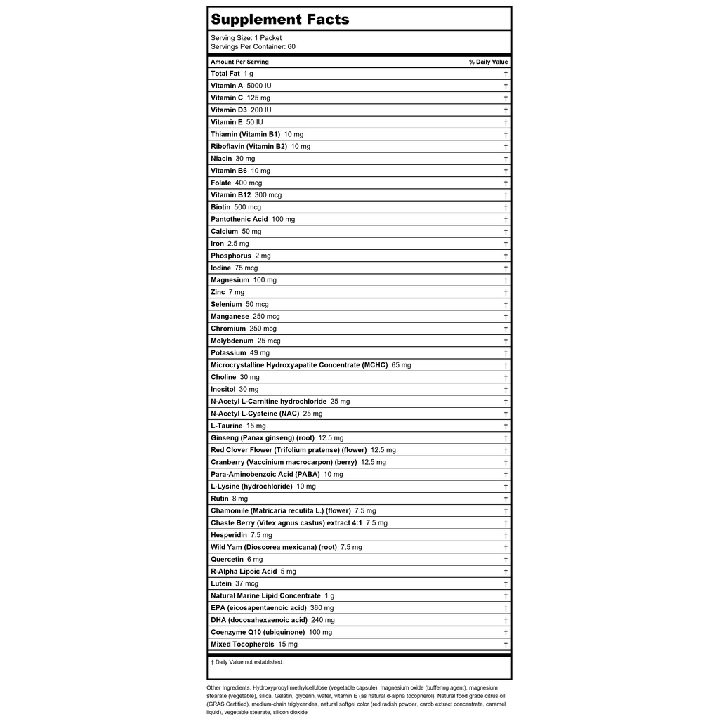 NuMedica Foundation Essentials pour femmes, 60 sachets