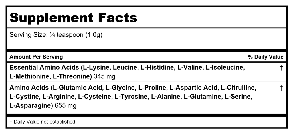 Ecological Formulas Acides aminés à forme libre 50 grammes